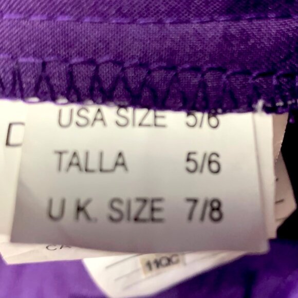 Mori Lee Madeline Gardiner Purple Satin Midi Evening Gown 5/6 Spaghetti Straps - Picture 9 of 12